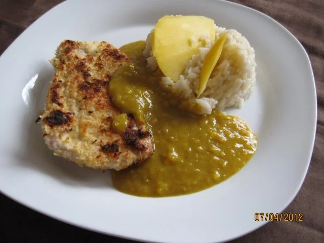 Kokos - Schnitzel mit Currysoße - Rezept
