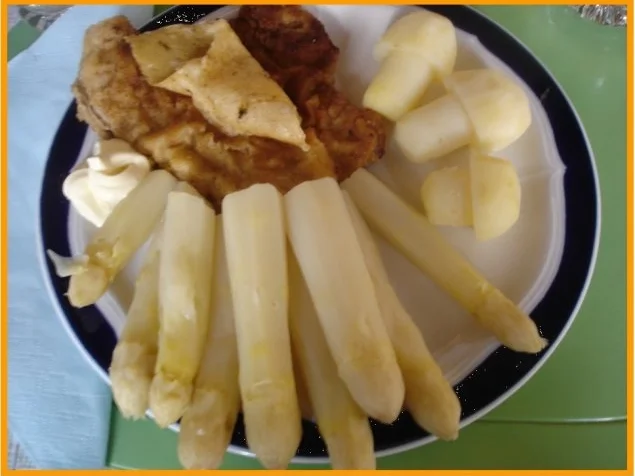 Kalbschnitzel mit Spargelspitzen und neuen Kartoffeln als Kartoffelpilze - Rezept - Bild Nr. 14