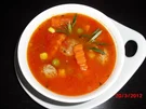 Tomatensuppe mit Hackbälchen und Buttergemüse - Rezept