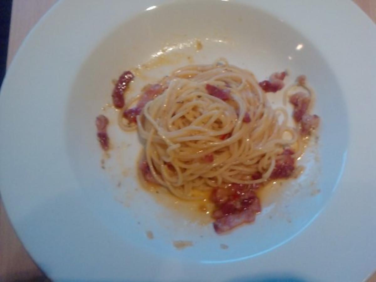 Spaghetti Carbornara genightcookert ;-)) - Rezept