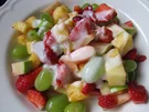 Obstsalat (natur) mit etwas Zitrone - Rezept