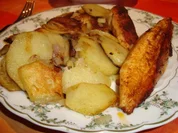 Scheibekartoffeln und gebratenes Hähnchenfilet - Rezept