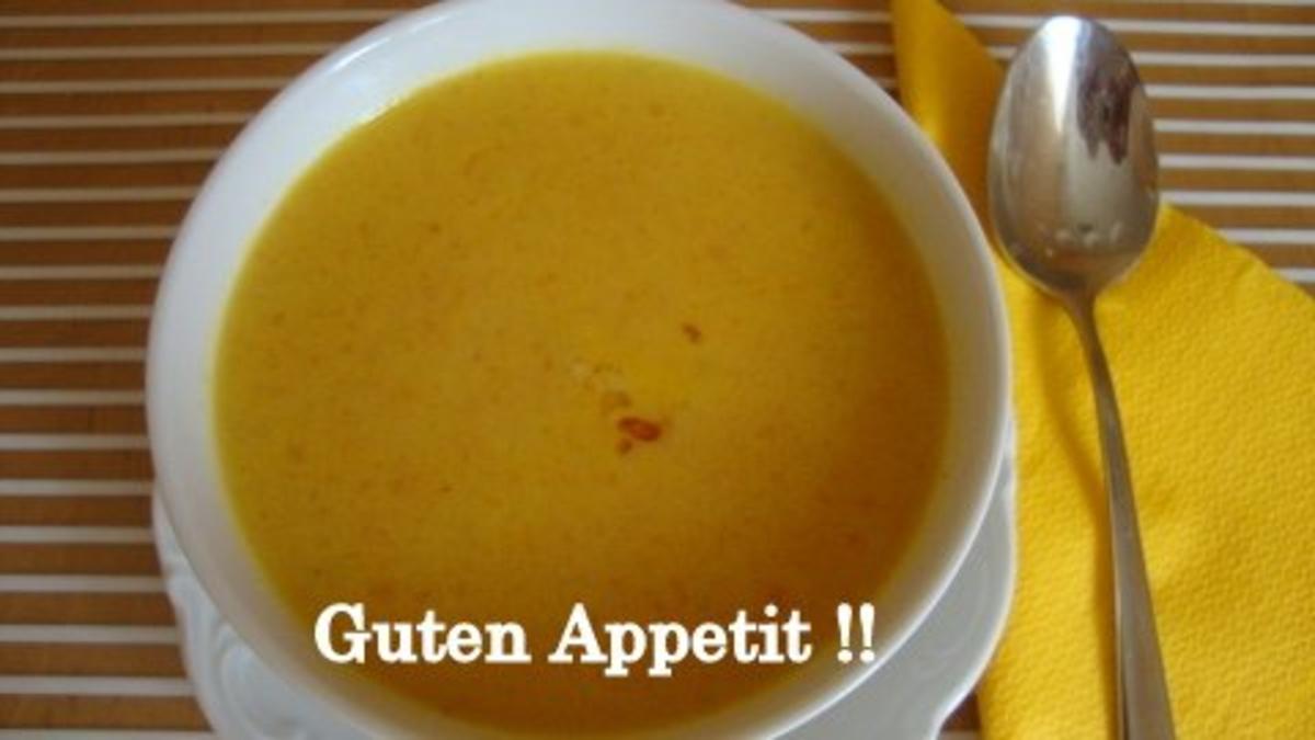 Karotten-Ingwer Suppe mit gebratenen Garnelen - Rezept