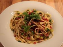 Spaghetti Zucchini e Speck - Rezept