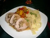 Rezept: Gefülltes Filet mit Paprikagemüse>> Gefülltes Filet mit Paprikagemüse>> - Rezept