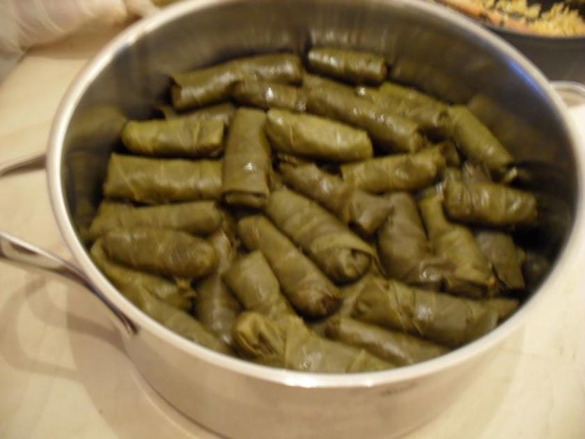 Gefüllte Weinblätter türkische Spezialität für`s kalte Buffet mit ...