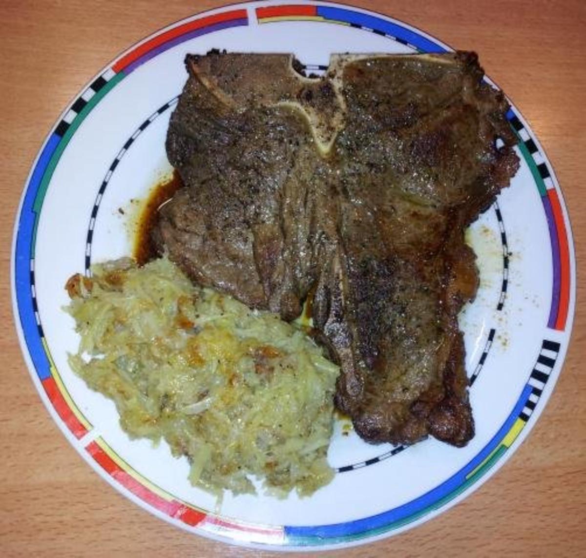 Bilder für T-Bone Steak mit Röstlisticks - Rezept