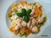 Pasta mit Lachs - Sahne - Soße - Rezept
