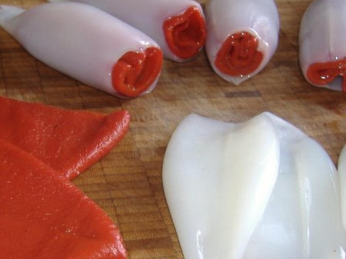 Tintenfisch mit Paprika Käse Füllung - einfach - von golfvornholz