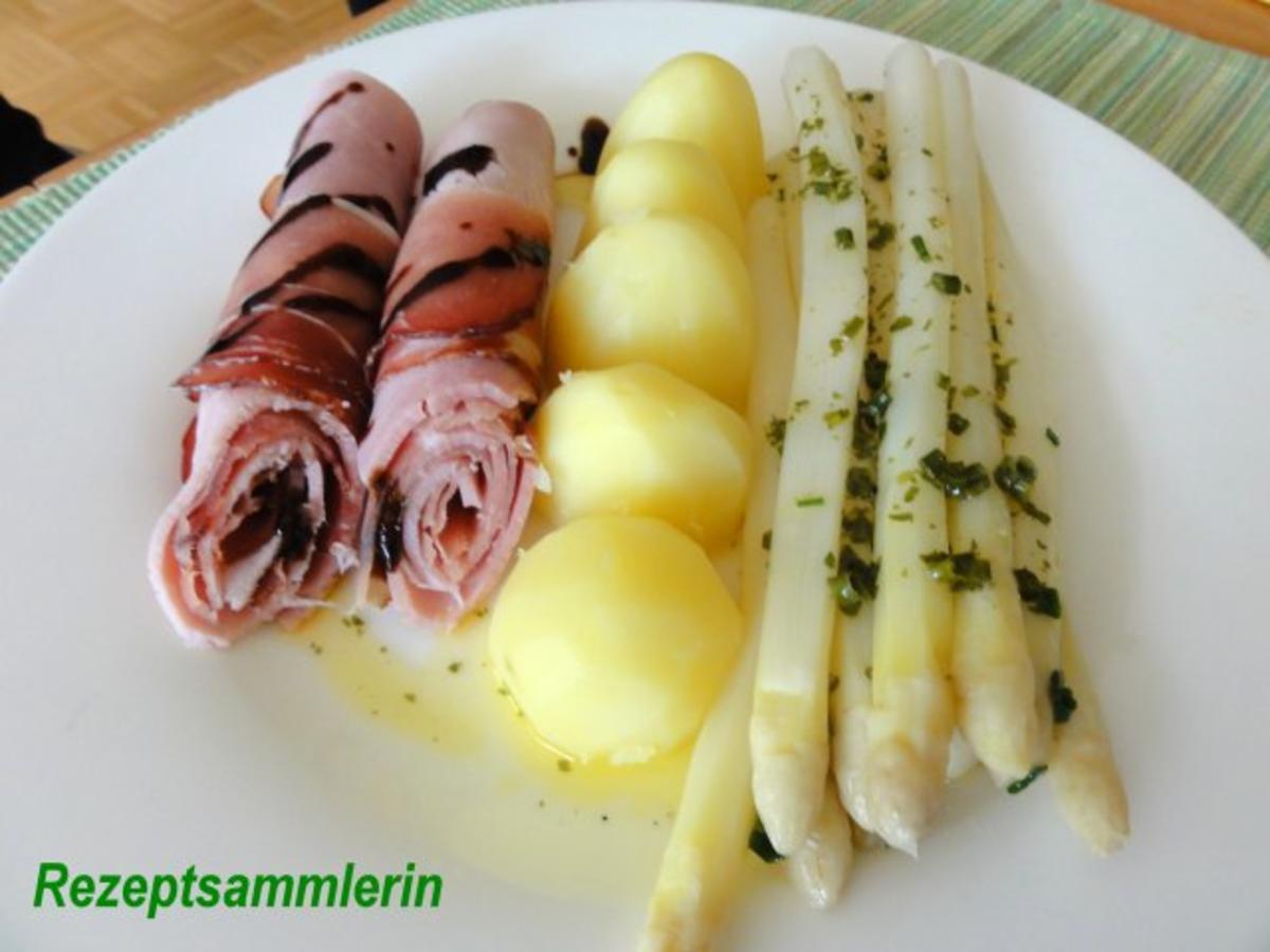 Gemüse: SPARGEL mit Kräuterbutter und Schinkenröllchen - Rezept ...