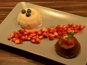 Panna Tonka mit warmem Schokoküchlein - Rezept