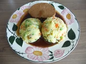 Resteverwertung : ... vom Veggi-Braten dazu bunten Kartoffelbrei - Rezept