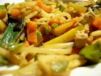 Gemüse mit Tofuwürfeln - Rezept