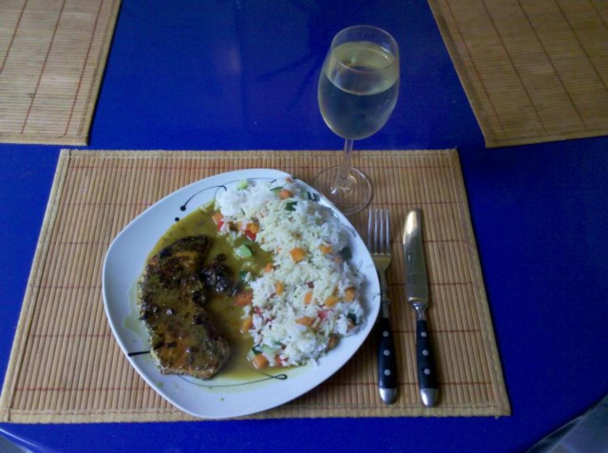 Fleisch: Delikates Schnitzel mit Gemüsereis und Thai Green Curry-Soße - Rezept - Bild Nr. 9