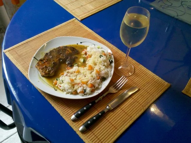 Fleisch: Delikates Schnitzel mit Gemüsereis und Thai Green Curry-Soße - Rezept - Bild Nr. 10