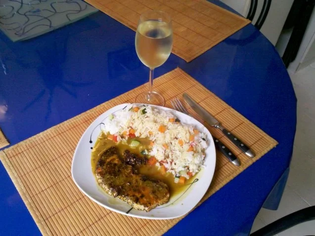 Fleisch: Delikates Schnitzel mit Gemüsereis und Thai Green Curry-Soße - Rezept - Bild Nr. 11