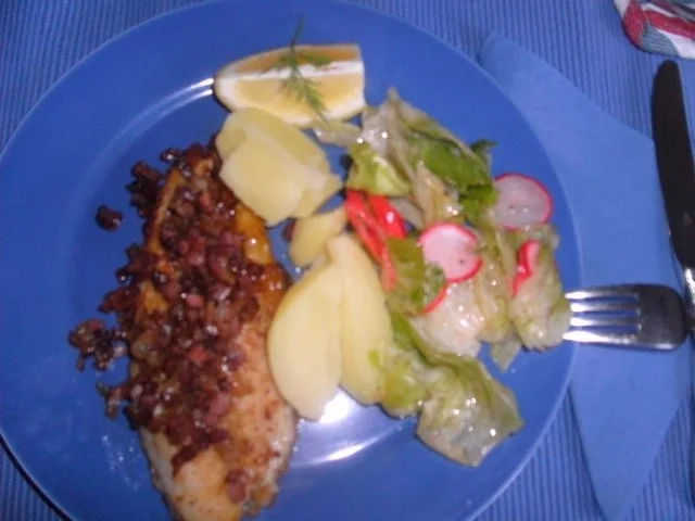 Fischfilet mit Speckwürfel - Rezept