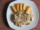 Champignons Rahmschnitzel mit Kroketten - Rezept