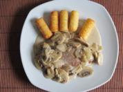 Champignons Rahmschnitzel mit Kroketten - Rezept