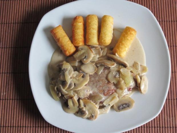 Champignons Rahmschnitzel mit Kroketten - Rezept - kochbar.de