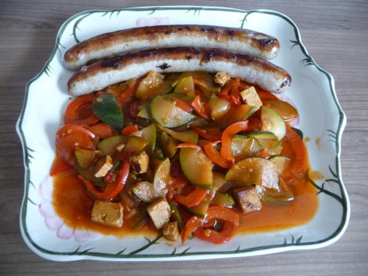 Bilder für Resteverwertung : Gemüsepfanne mit Tofu....aufgepeppt ;-) - Rezept