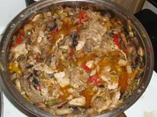 Champignongemüse Pfanne mit Putenbruststreifen - Rezept