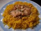 Hähnchengeschnetzeltes mit Frühlingszwiebeln und Curryreis - Rezept