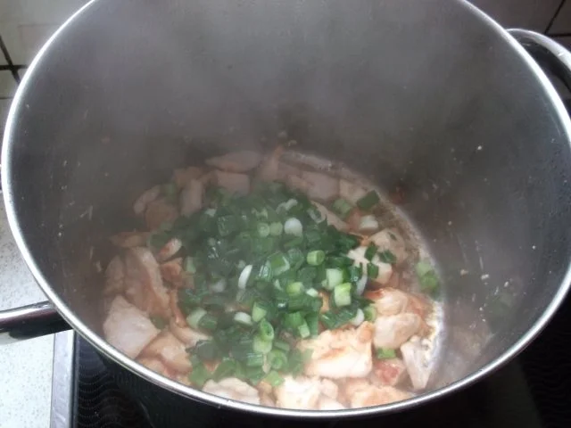 Rezept: Hähnchengeschnetzeltes mit Frühlingszwiebeln und Curryreis Bild Nr. 3 Hähnchengeschnetzeltes mit Frühlingszwiebeln und Curryreis - Rezept - Bild Nr. 3