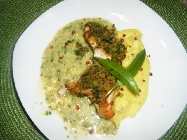 Rezept: Hähnchenbrust mit Bärlauchkruste Hähnchenbrust mit Bärlauchkruste - Rezept