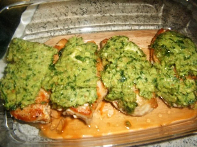 Rezept: Hähnchenbrust mit Bärlauchkruste Bild Nr. 9 Hähnchenbrust mit Bärlauchkruste - Rezept - Bild Nr. 9