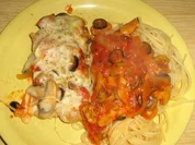 Schnitzeltürmchen mit Spaghetti - Rezept