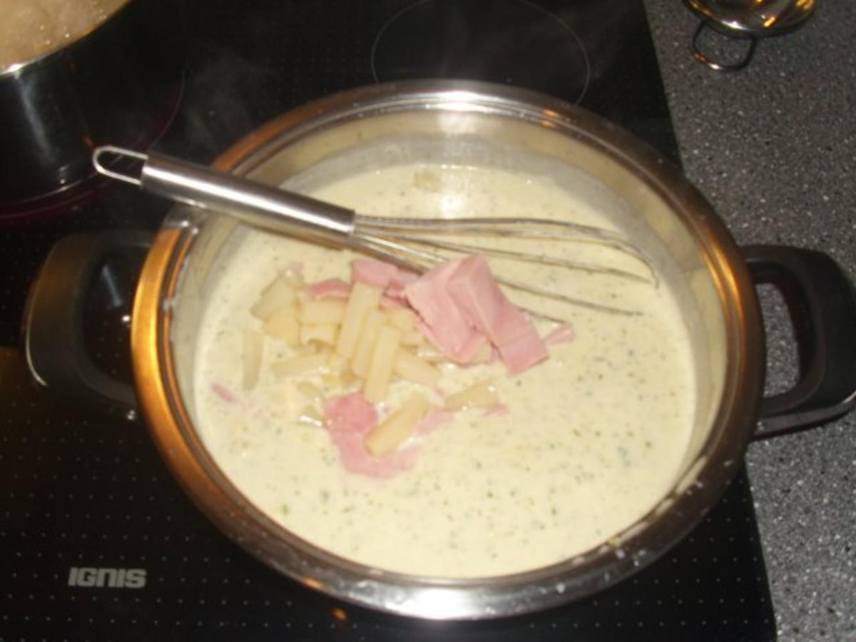 Pasta mit Spargel und Schinken in einer Käse-Sahne Soße - Rezept - Bild Nr. 4