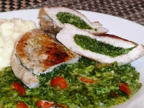 Spinat-Käse Schnitzel mit Kirschtomaten - Rezept - Bild Nr. 2