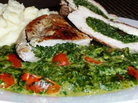 Spinat-Käse Schnitzel mit Kirschtomaten - Rezept - Bild Nr. 3