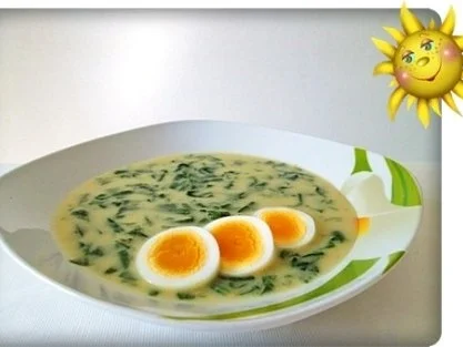 Rezept: -`❊´- Spinatsuppe mit Bärlauch und Ei -`❊´- -`❊´- Spinatsuppe mit Bärlauch und Ei -`❊´- - Rezept