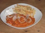 Gyros in Tomaten-Sahnesoße - Rezept