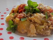 Mediterraner Kartoffel-Hackauflauf mit Ciabatta-Kruste - Rezept