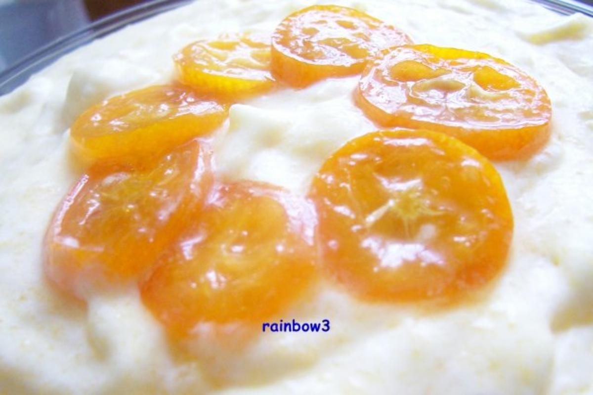 Bilder für Dessert: Mango-Orangen-Creme mit karamellisierten Kumquats - Rezept