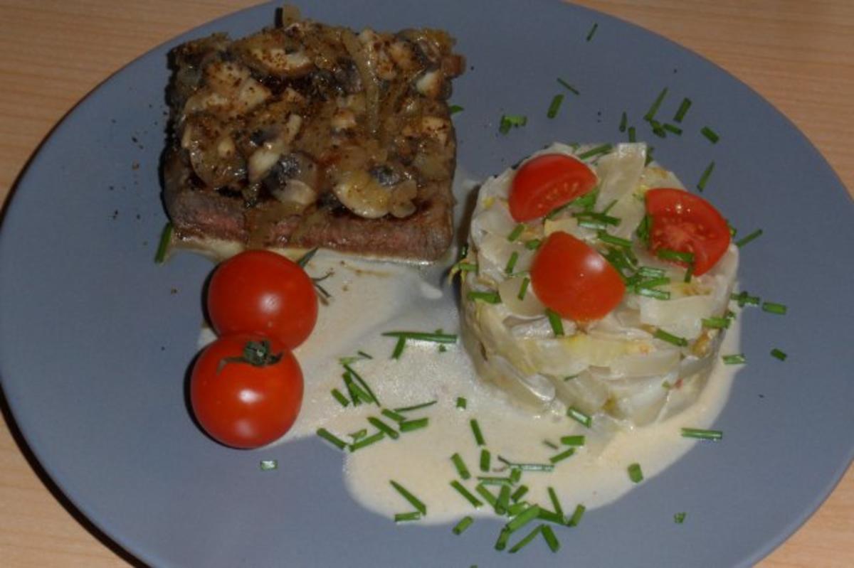 Chicorée-Türmchen mit Steak - Rezept - Bild Nr. 11