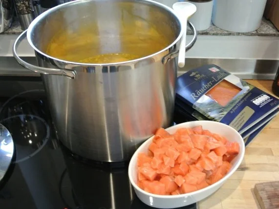Kartoffelsuppe mit Lachs - Rezept
