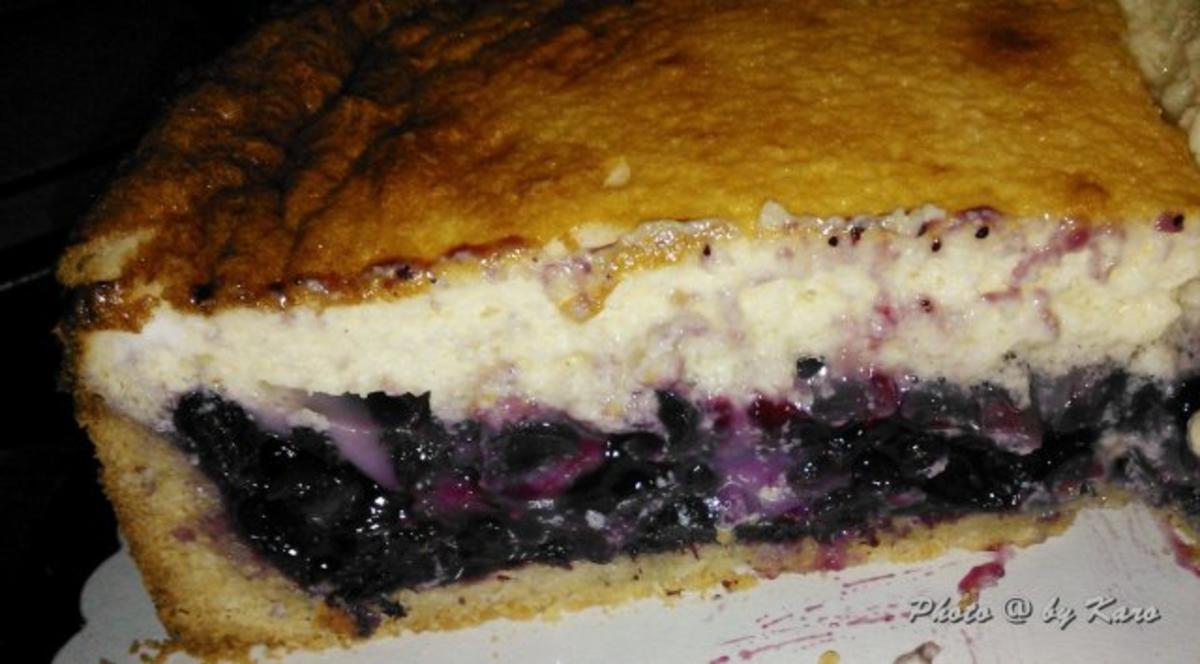 Kuchen: Heidelbeer Creme fraiche Kuchen auf knusprigem Mandelboden - Rezept - Bild Nr. 9