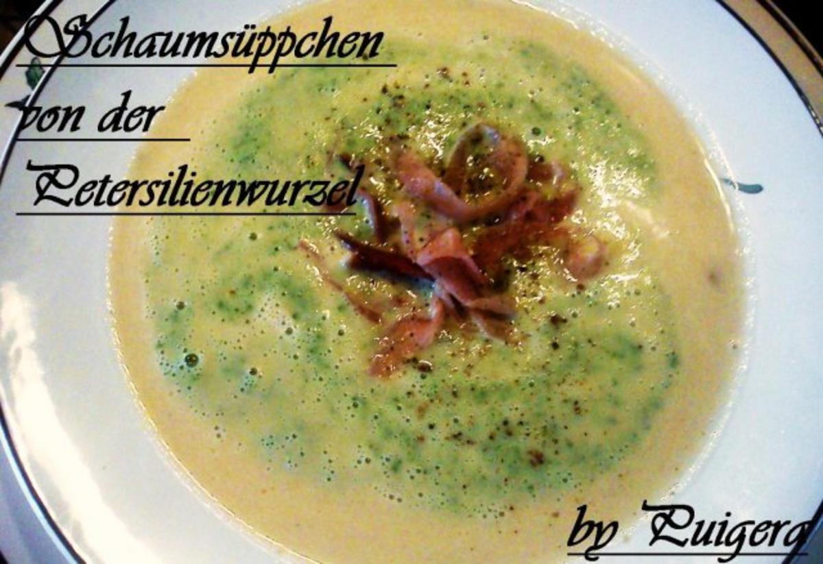 Bilder für Schaumsüppchen von der Petersilienwurzel mit Lachs - Rezept