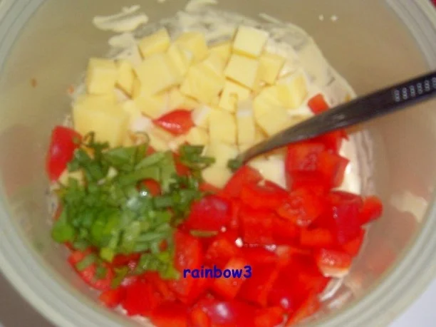 Salat: Käse und Paprika mit Bärlauch - Rezept - Bild Nr. 3