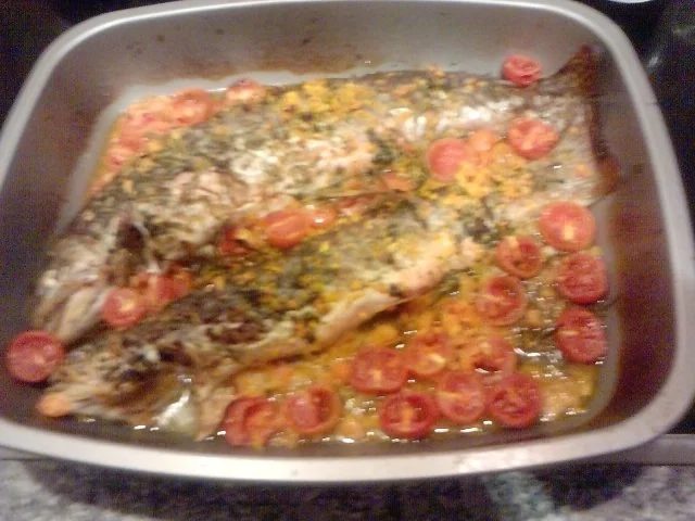 Rezept: Tedesco char respirato in Mediterraneo Deutscher Saibling mediterran angehaucht Bild Nr. 5 Tedesco char respirato in Mediterraneo Deutscher Saibling mediterran angehaucht - Rezept - Bild Nr. 5