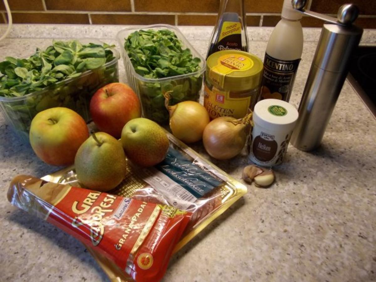 Feldsalat mit Äpfeln und Birnen - Rezept - Bild Nr. 2