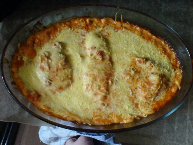 Überbackenes Hähnchenbrustfilet - Rezept