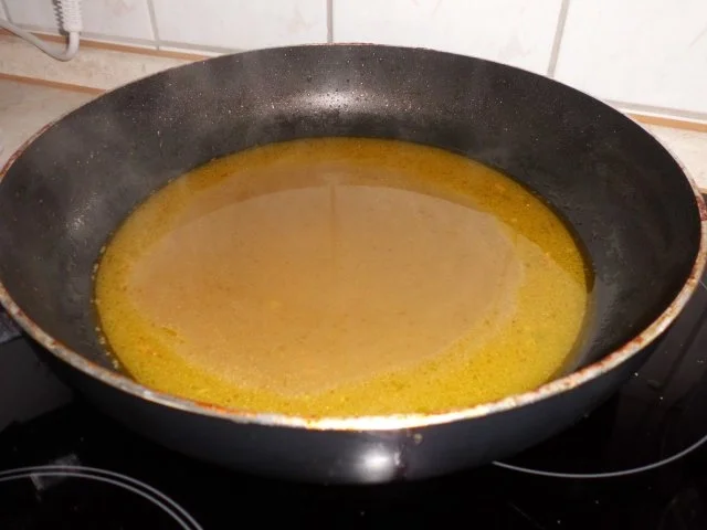 Fleisch: Rolle von Pute & Schwein in Orangen-Ananas-Soße und Kartoffel-Sauerkraut-Stampf - Rezept - Bild Nr. 4