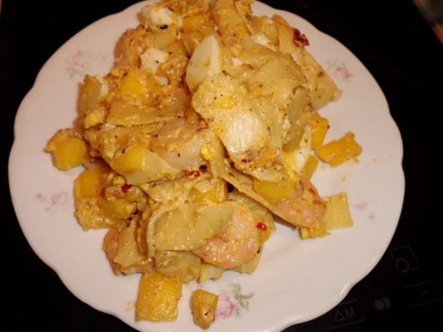 Pasta: Bandnudeln mit Mango-Garnelen-Pfanne - Rezept