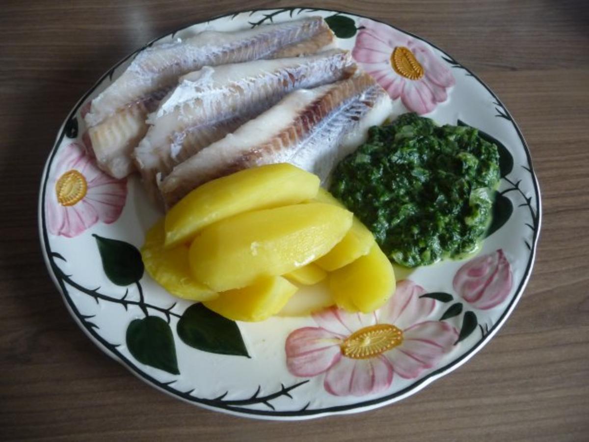 Fisch : Alaska - Seelachs an Spinat und Kartoffeln - Rezept - kochbar.de