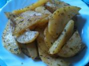 Gebackene Kartoffelspalten. - Rezept